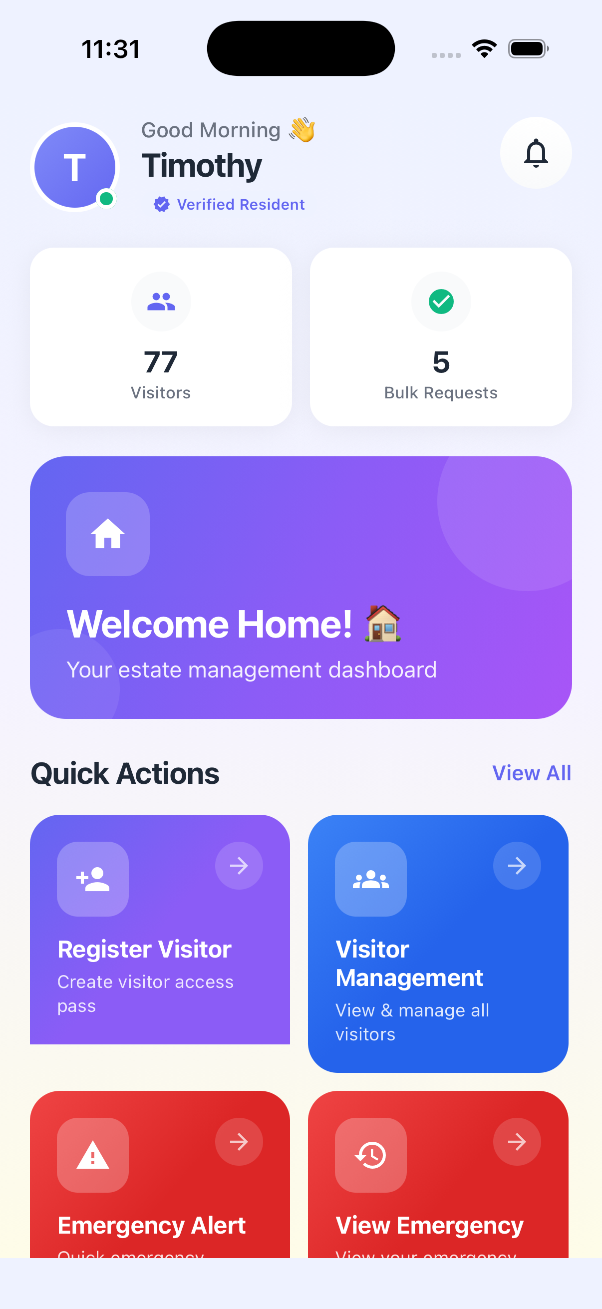 Estate Manage App Interface